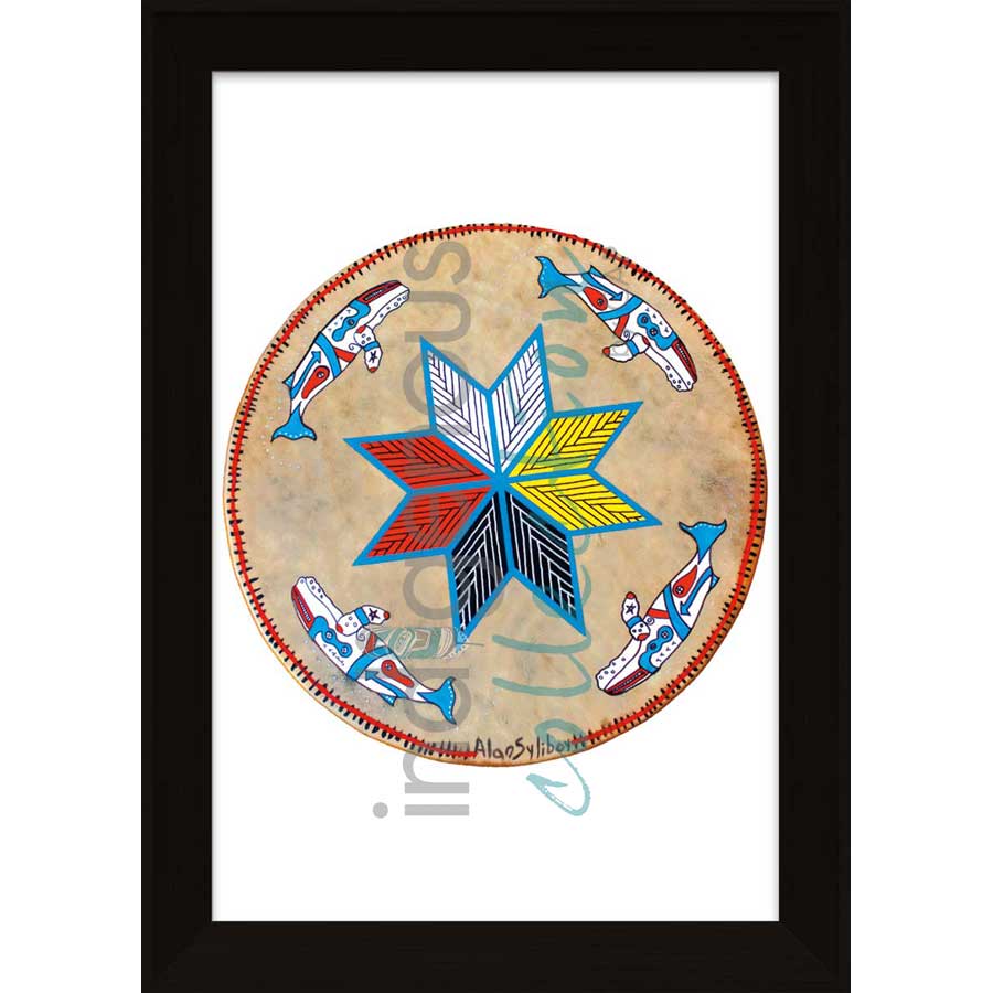 Humpback Breaching on Midnight Sky by artist Alan Syliboy - Mi'kmaq. Indigenous Collection