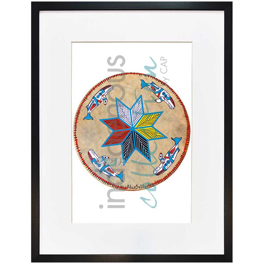 Humpback Breaching on Midnight Sky by artist Alan Syliboy - Mi'kmaq. Indigenous Collection