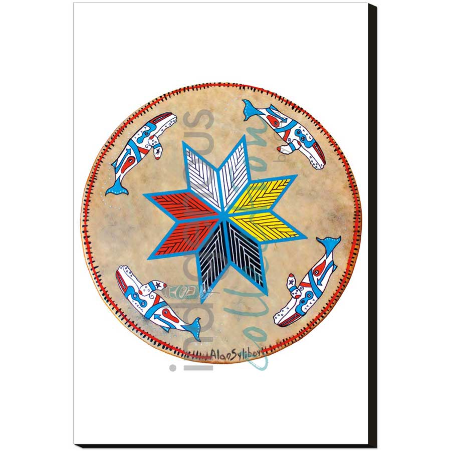 Humpback Breaching on Midnight Sky by artist Alan Syliboy - Mi'kmaq. Indigenous Collection