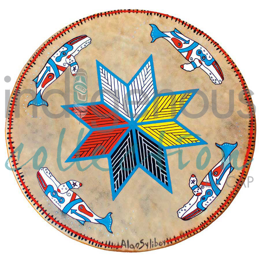 Humpback Breaching on Midnight Sky by artist Alan Syliboy