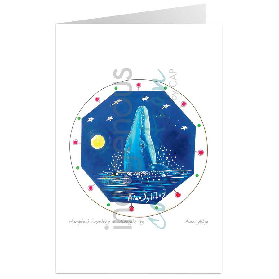 Four Whales & Eight Pointed Star Drum by artist Alan Syliboy