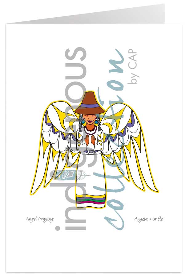 Angel Praying 5 x 7 Art Card by artist Angela Kimble. Indigenous Collection