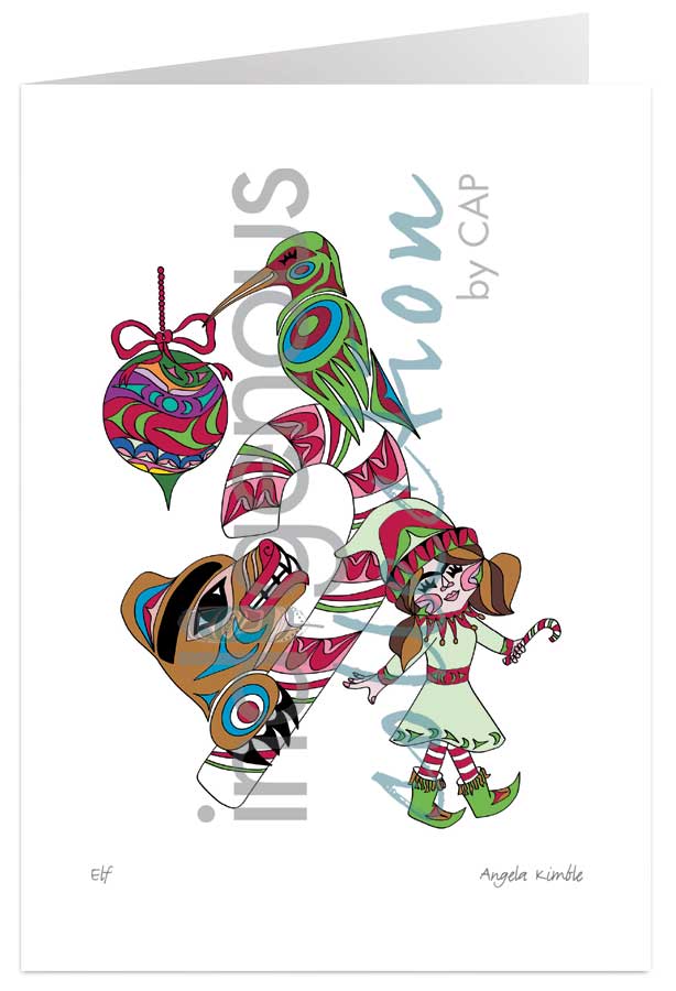 Elf 5 x 7 Art Card by artist Angela Kimble. Indigenous Collection