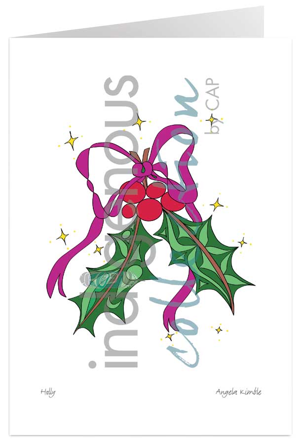 Holly 5 x 7 Art Card by artist Angela Kimble. Indigenous Collection