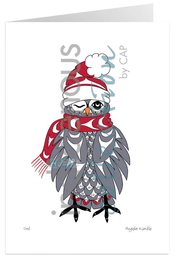 Owl 5 x 7 Art Card by artist Angela Kimble. Indigenous Collection