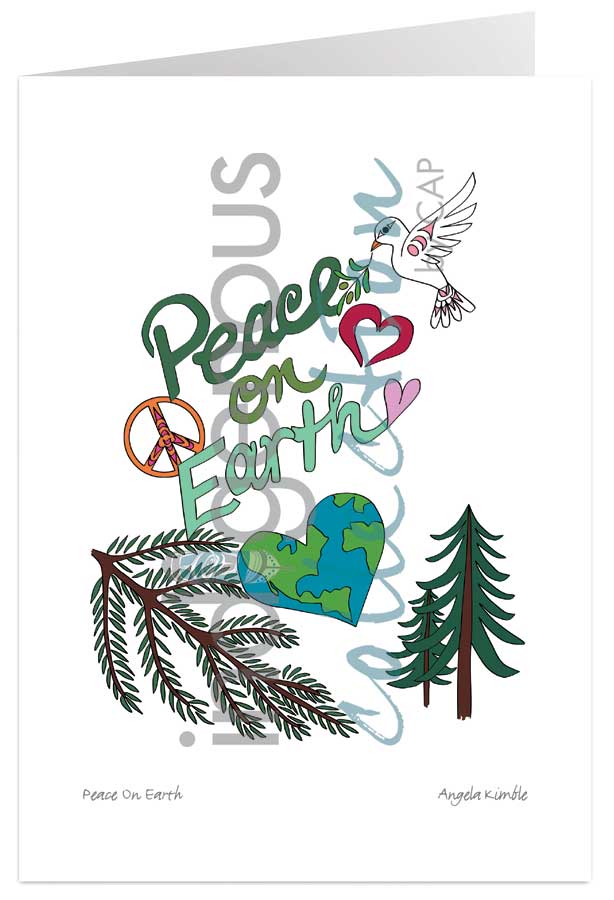 Peace On Earth 5 x 7 Art Card by artist Angela Kimble. Indigenous Collection