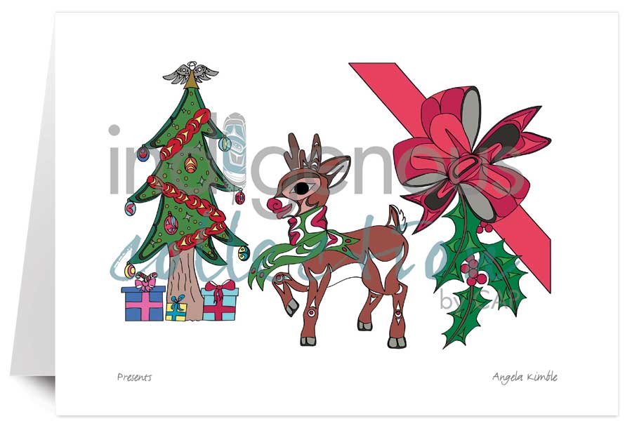 Presents 5 x 7 Art Card by artist Angela Kimble. Indigenous Collection