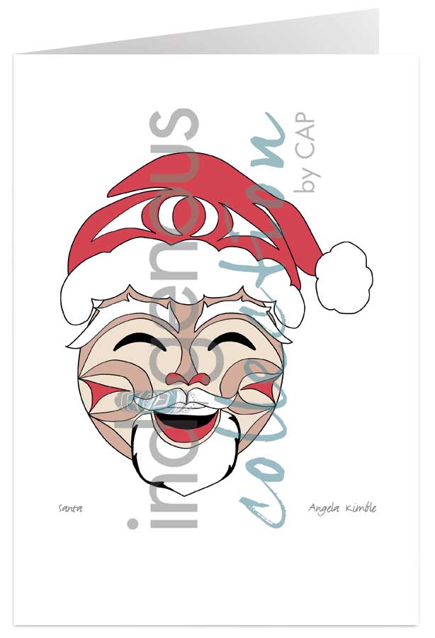 Santa 5 x 7 Art Card by artist Angela Kimble. Indigenous Collection