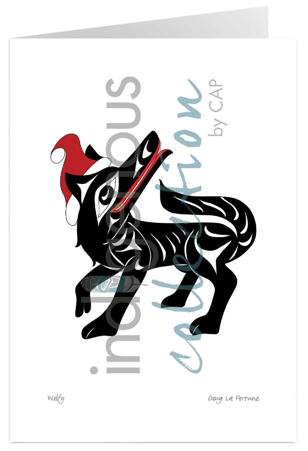 Wolfy 5 x 7 Art Card by artist Doug La Fortune. Indigenous Collection