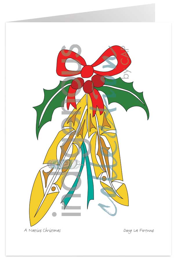 A Native Christmas  5 x 7 Art Card by artist Doug La Fortune. Indigenous Collection