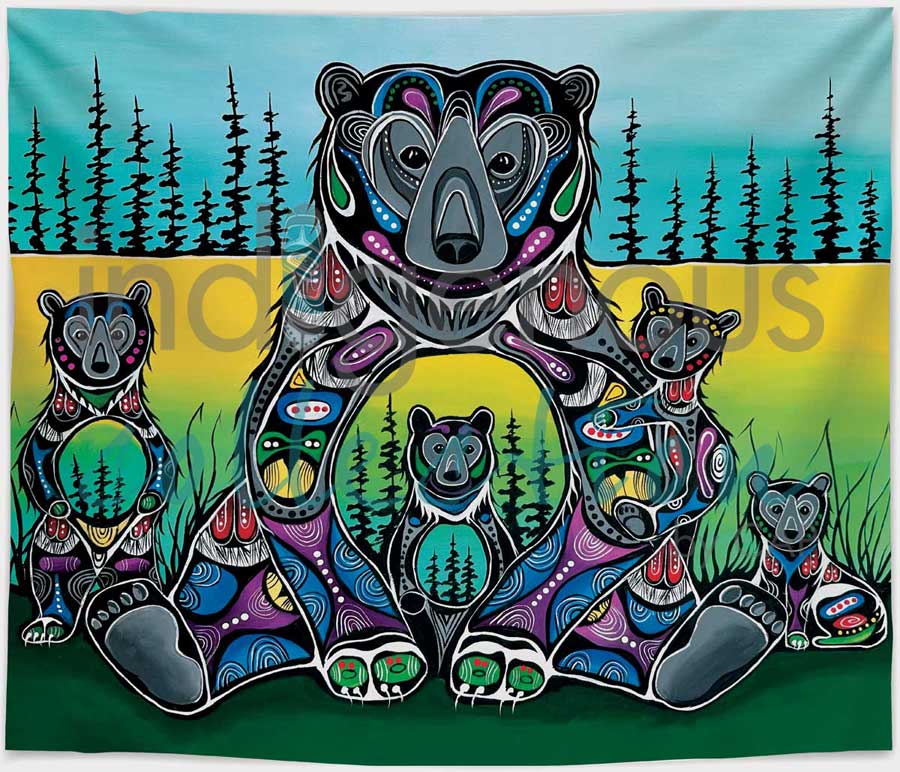 Bear Medicine Fleece Blanket by artist Jessica Somers