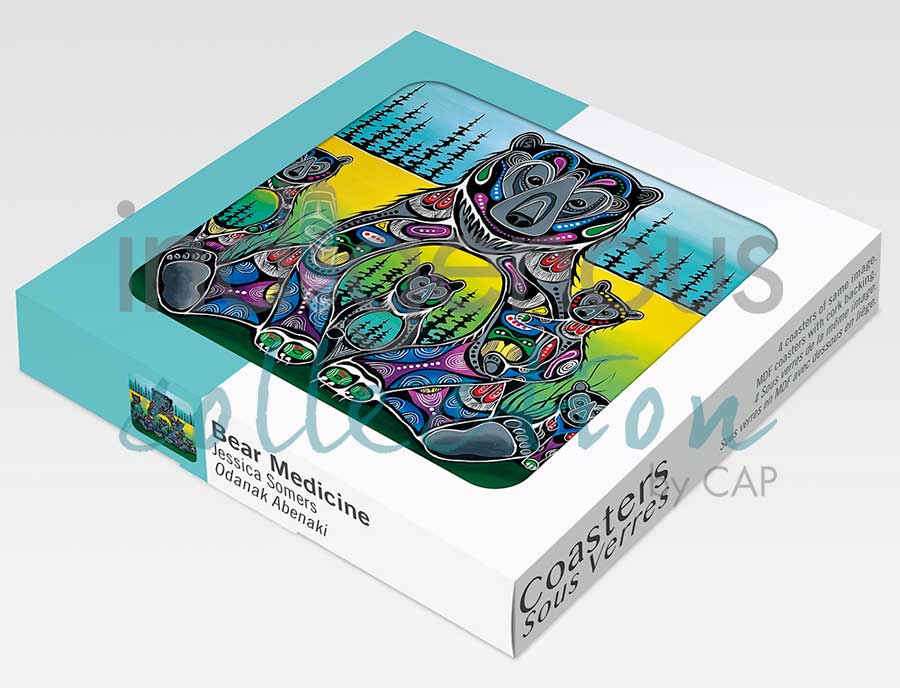 Bear Medicine Coaster by artist Jessica Somers