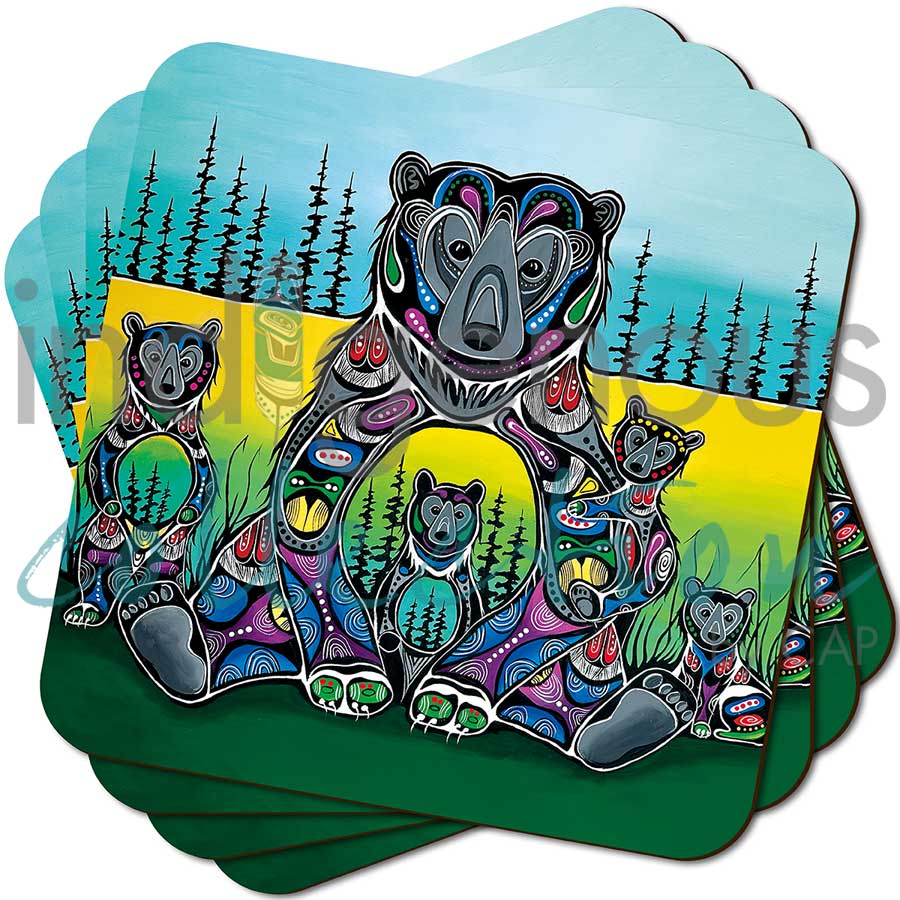 Bear Medicine Coaster by artist Jessica Somers