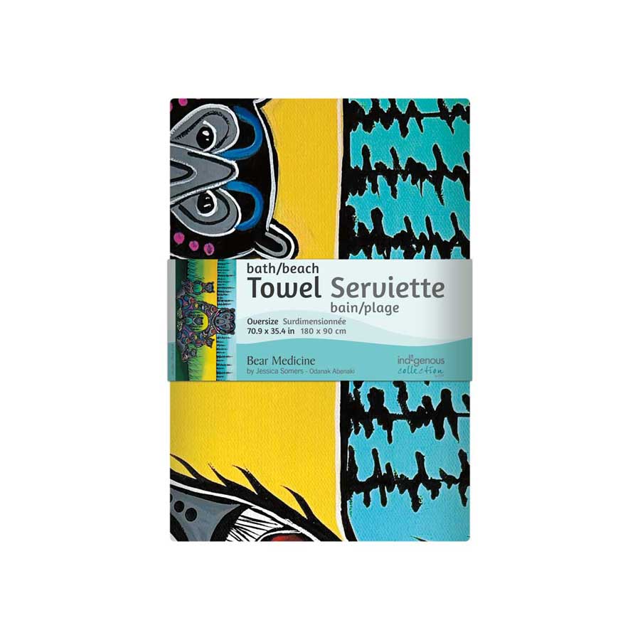 Bear Medicine Bath/Beach Towel by artist Jessica Somers