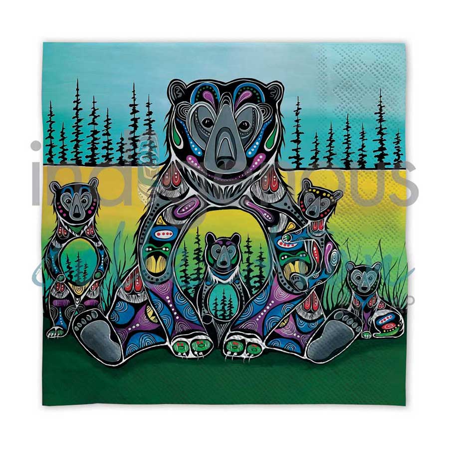 Bear Medicine napkins by artist Jessica Somers