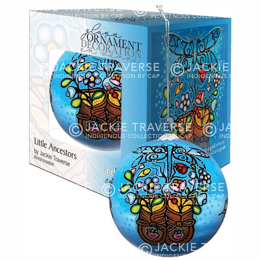 Little Ancestors Glass Christmas Ornament by artistJackie Traverse
