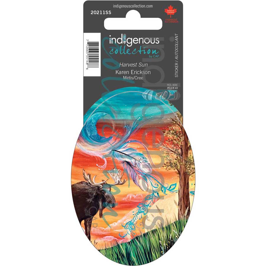 Harvest Sun Sticker by artist Karen Erickson