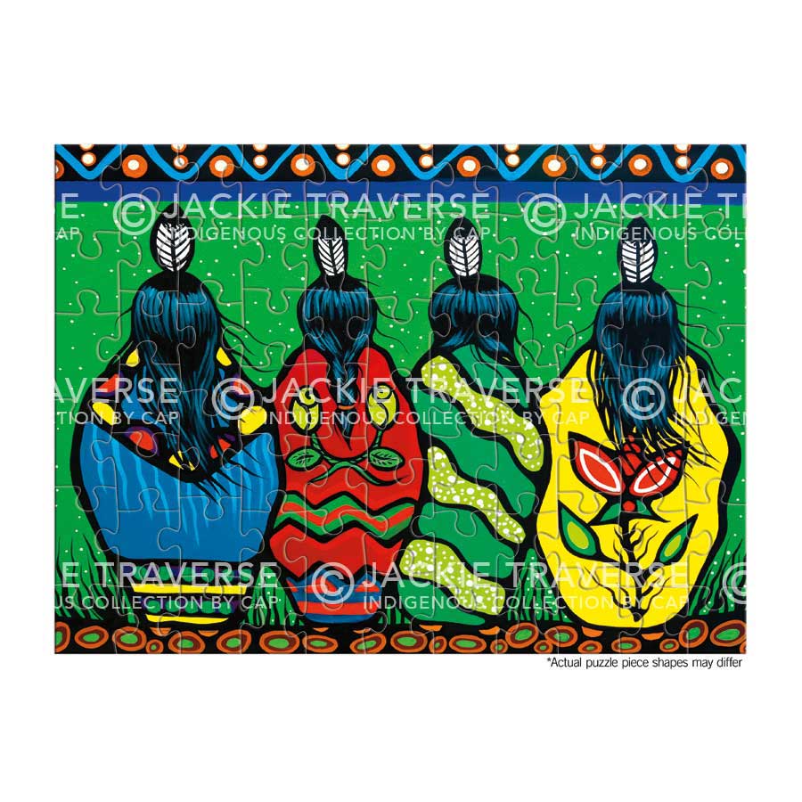 Little Women Puzzle - On The Go - 72 Pcs by artist Jackie Traverse. Indigenous Collection.