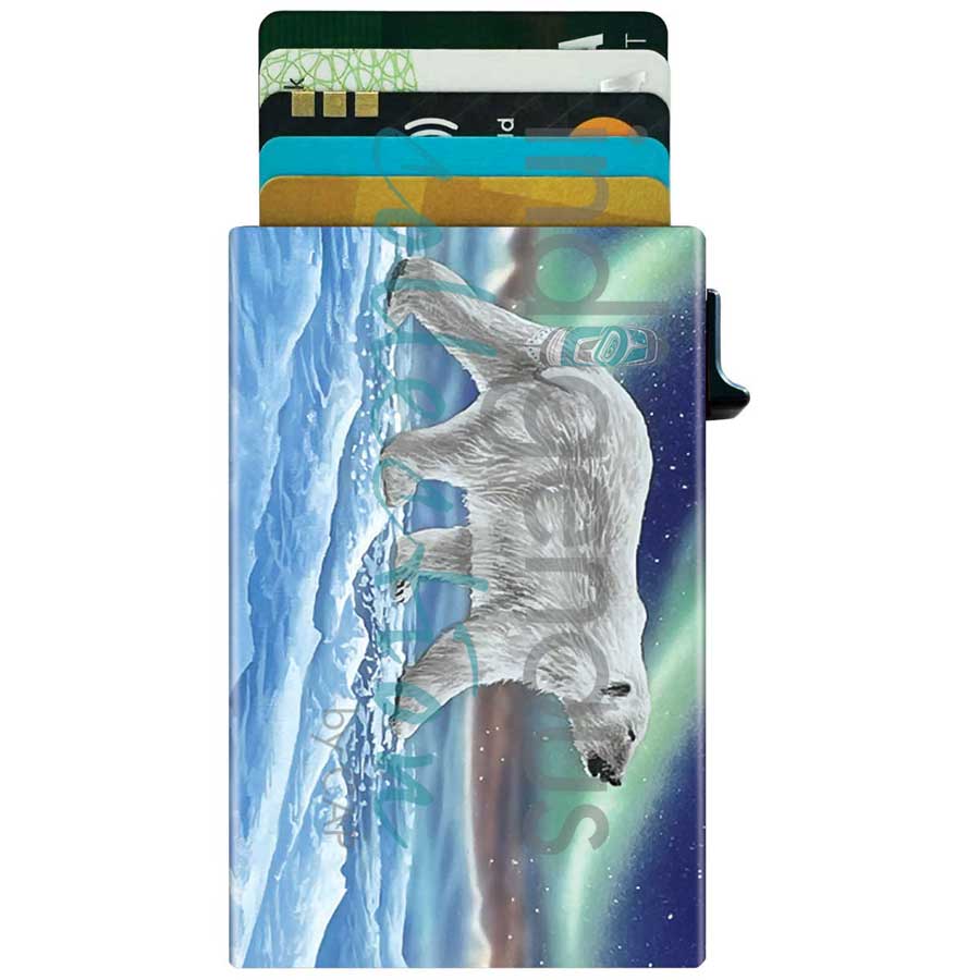 Ocean's Edge Metal Card Holder by artist Ronnie Simon. Indigenous Collection.