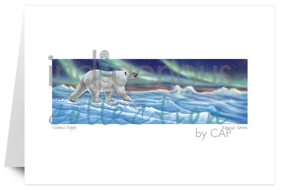 Ocean's Edge 5 x 7 Art Card by artist Ronnie Simon. Indigenous Collection