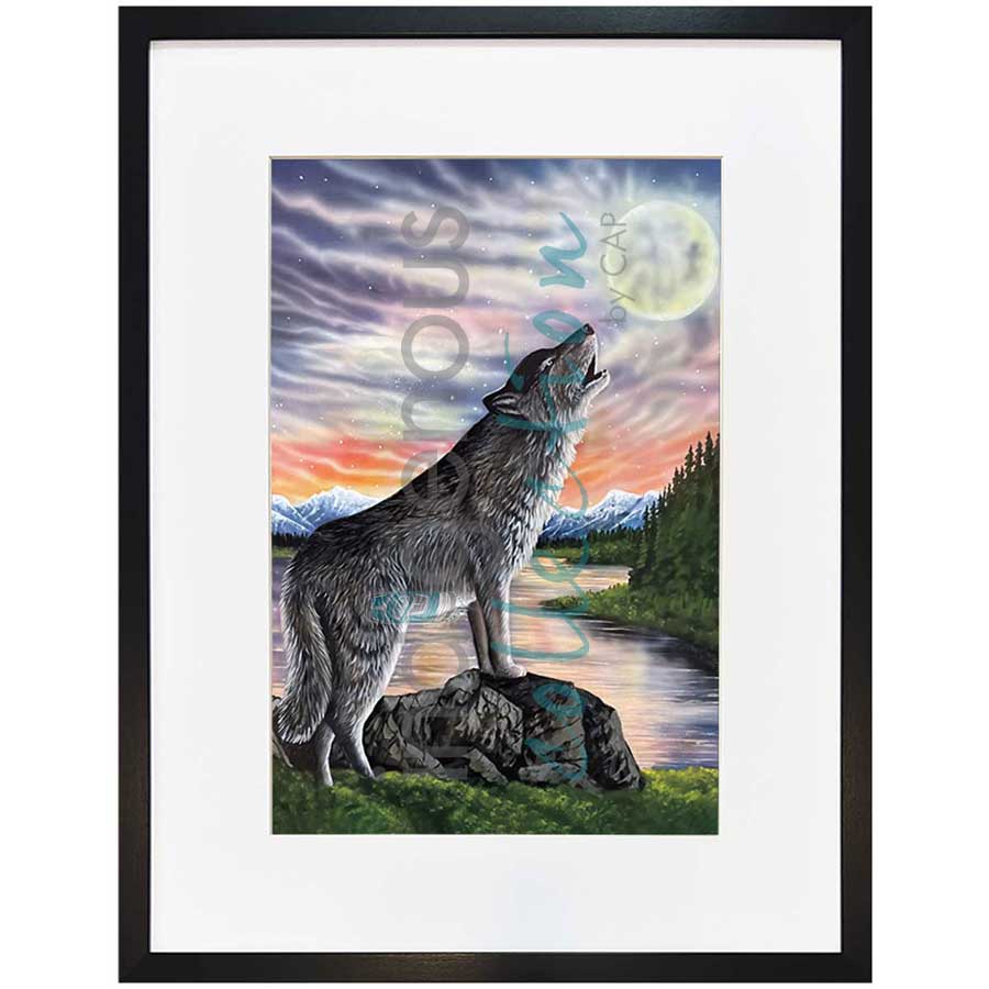 Mastering the Howl by artist Ronnie Simon - Gwich'in. Indigenous Collection