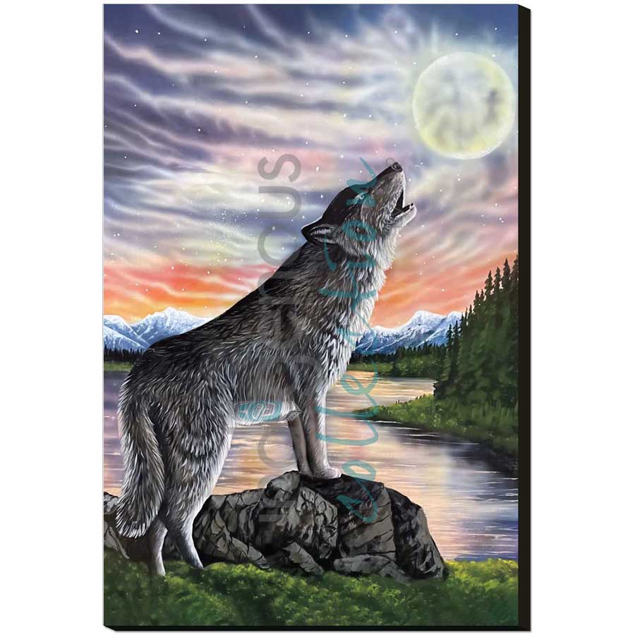Mastering the Howl by artist Ronnie Simon - Gwich'in. Indigenous Collection