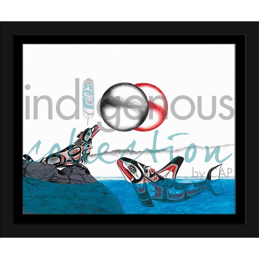 Wolf and Killer Whale by artist Richard Shorty - Northern Tutchone. Indigenous Collection