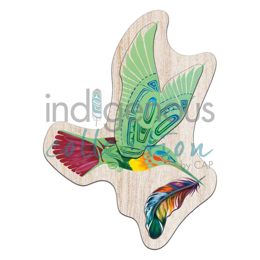 Green Hummingbird 3D Magnets by artist Richard Shorty. Indigenous Collection.
