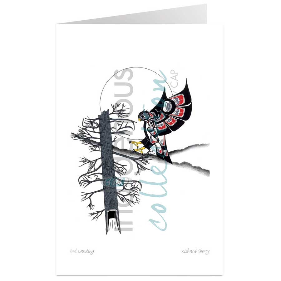 Owl Landing by artist Richard Shorty