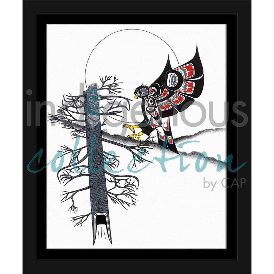 Owl Landing by artist Richard Shorty - Northern Tutchone. Indigenous Collection
