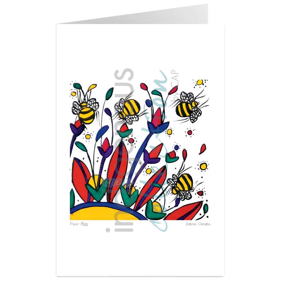 Four Bees by artist Dawn Oman