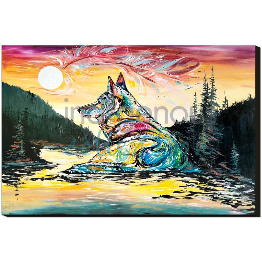 Lone Wolf by artist Carla Joseph - Métis/Cree. Indigenous Collection