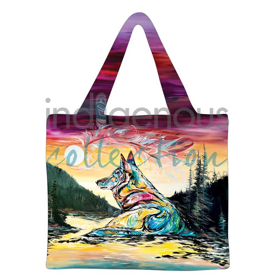 Lone Wolf Reusable Shopping Bag by artist Carla Joseph