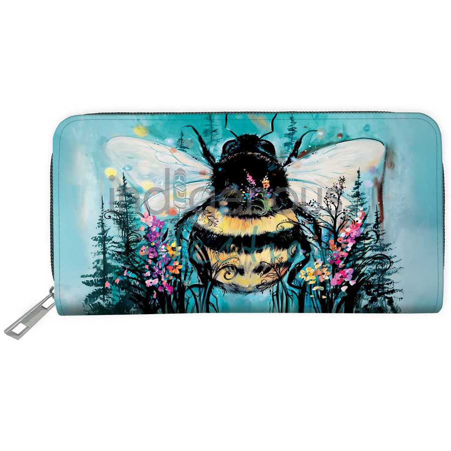 Bumble Bee Embossed Wallet by artist Carla Joseph. Indigenous Collection.