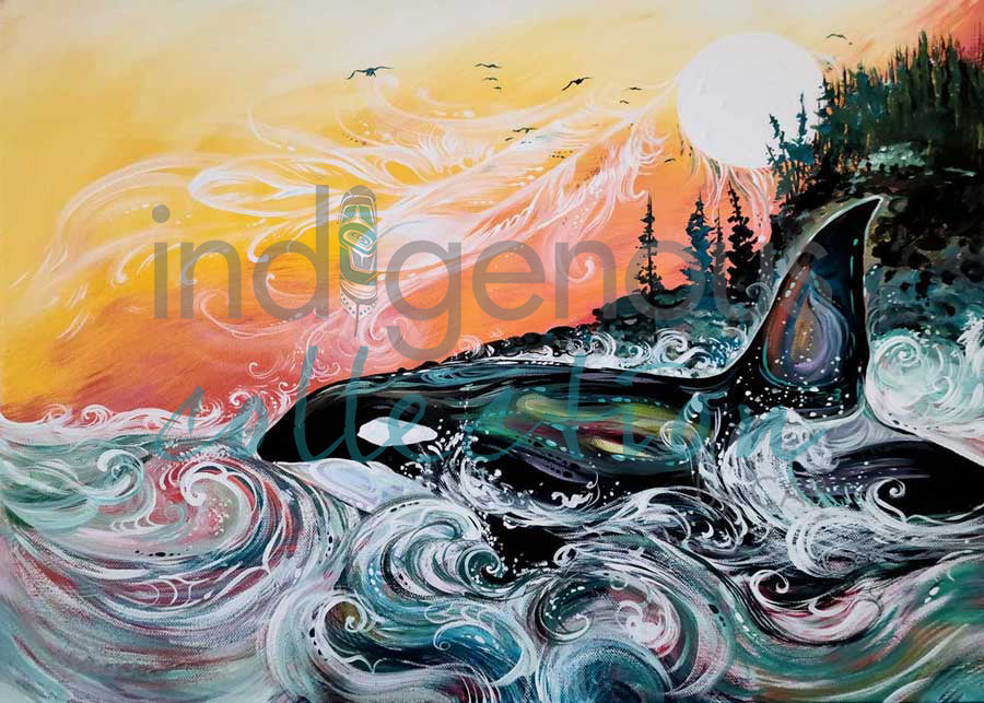 Killer Whale Sunset by artist Carla Joseph