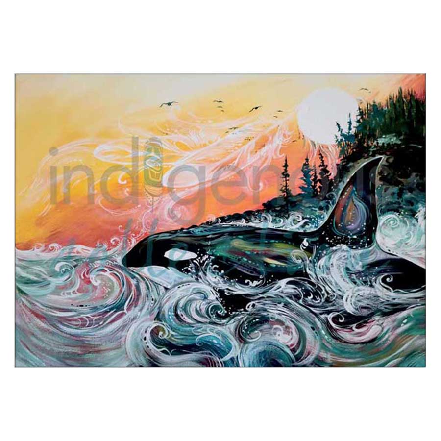 Killer Whale Sunset Canvas Prints
