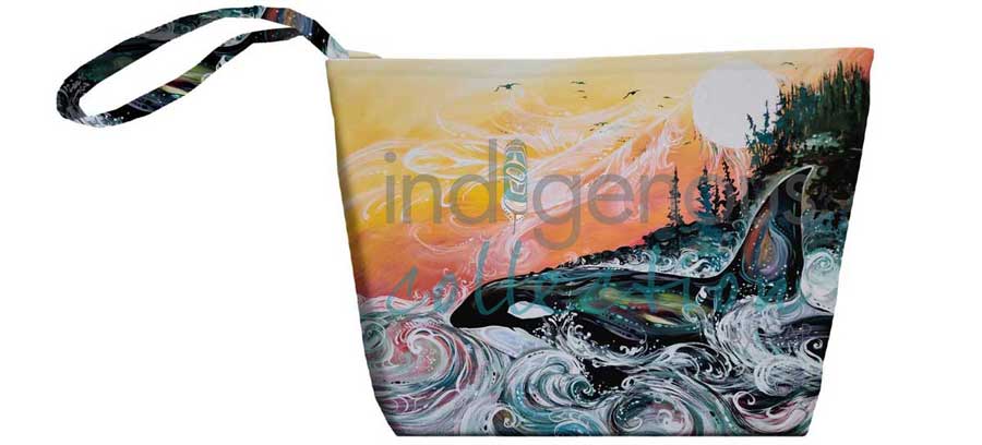 Killer Whale Sunset Small Tote Bag by artist Carla Joseph