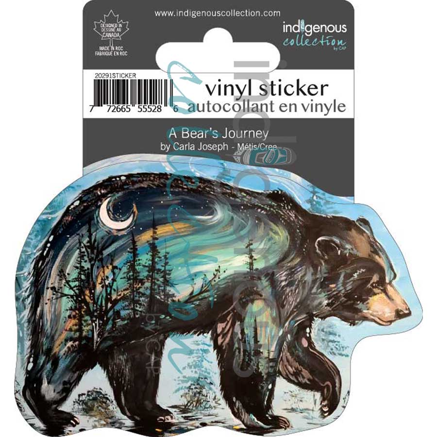 A Bear's Journey Vinyl Die-Cut Sticker by artist Carla Joseph