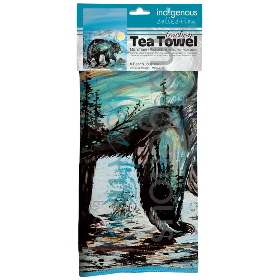 A Bear's Journey Tea Towel by artist Carla Joseph