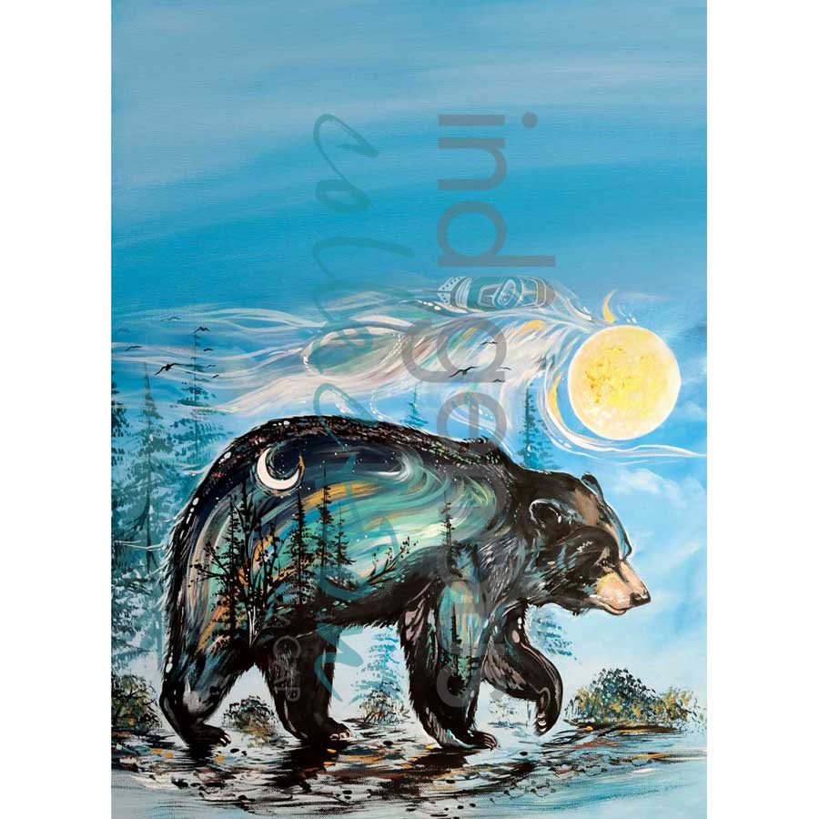 A Bear's Journey Tea Towel by artist Carla Joseph