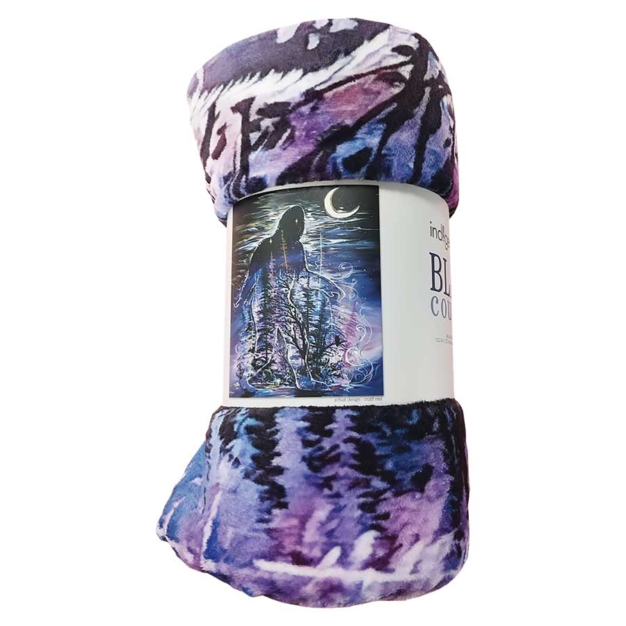 Sabe (Sasquatch) Fleece Blanket by artist Carla Joseph