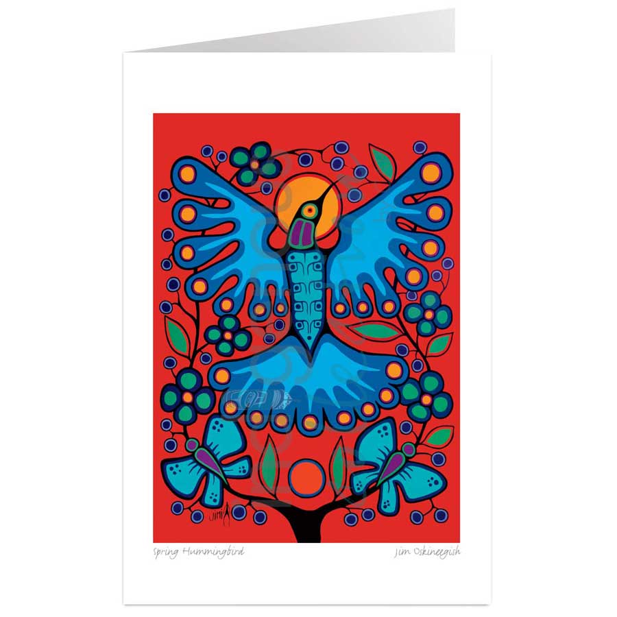 Spring Hummingbird by artist Jim Oskineegish