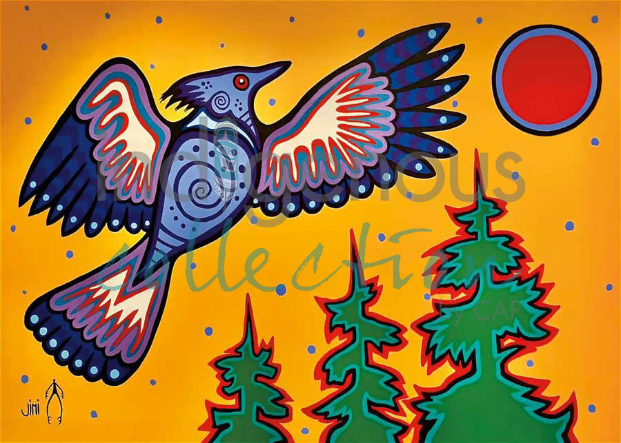 “Diindiisi”- Blue Jay by artist Jim Oskineegish