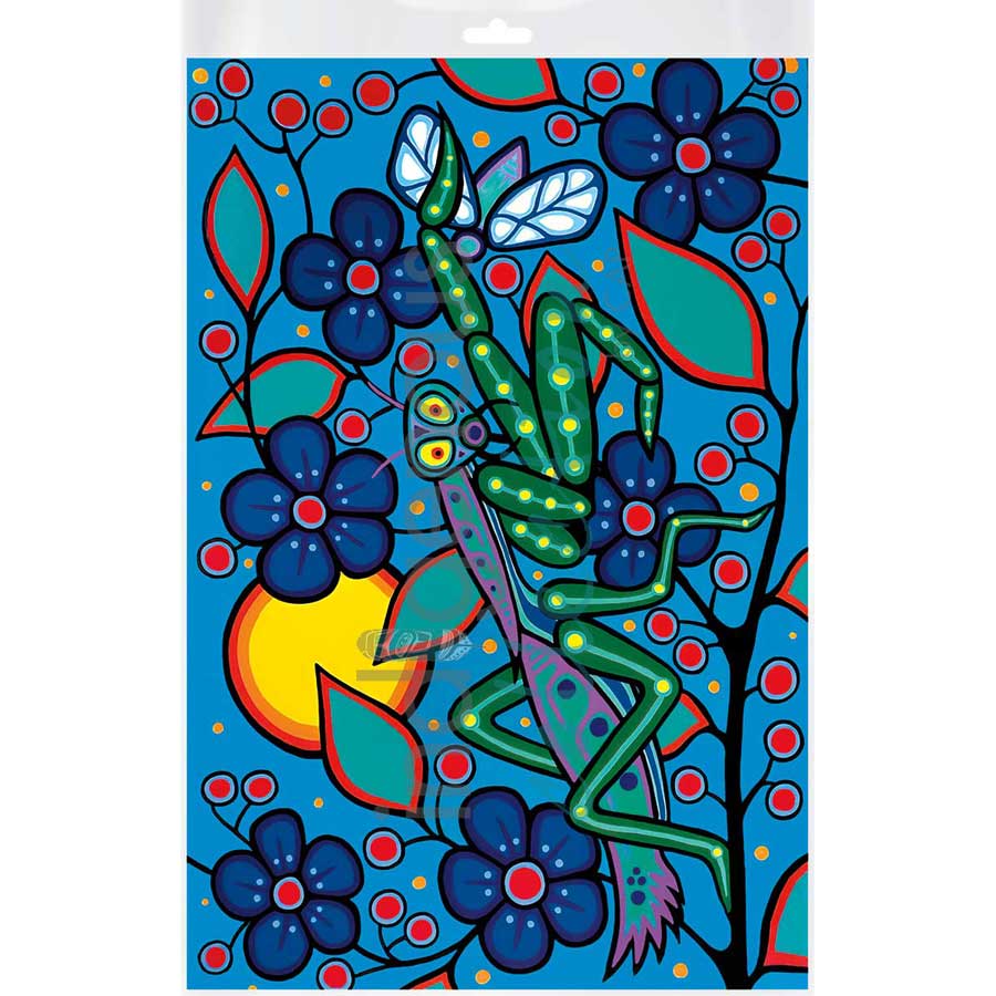 Praying Mantis by artist Jim Oskineegish - Ojibway. Indigenous Collection