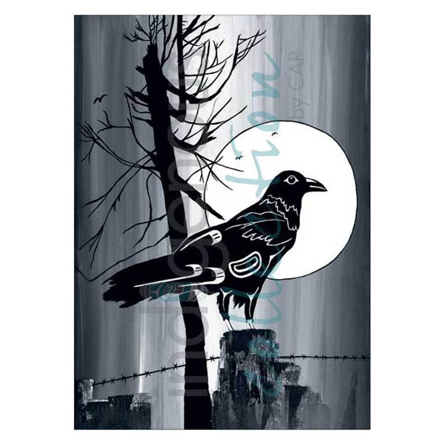 Full Moon Raven Canvas Prints