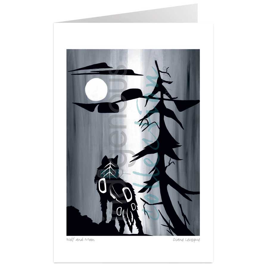 Wolf and Moon by artist Diane Levesque
