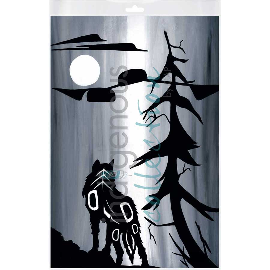 Wolf and Moon by artist Diane Levesque - Kwakwaka'wakw. Indigenous Collection