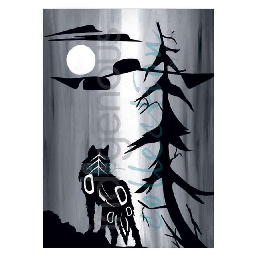 Wolf and Moon Canvas Prints