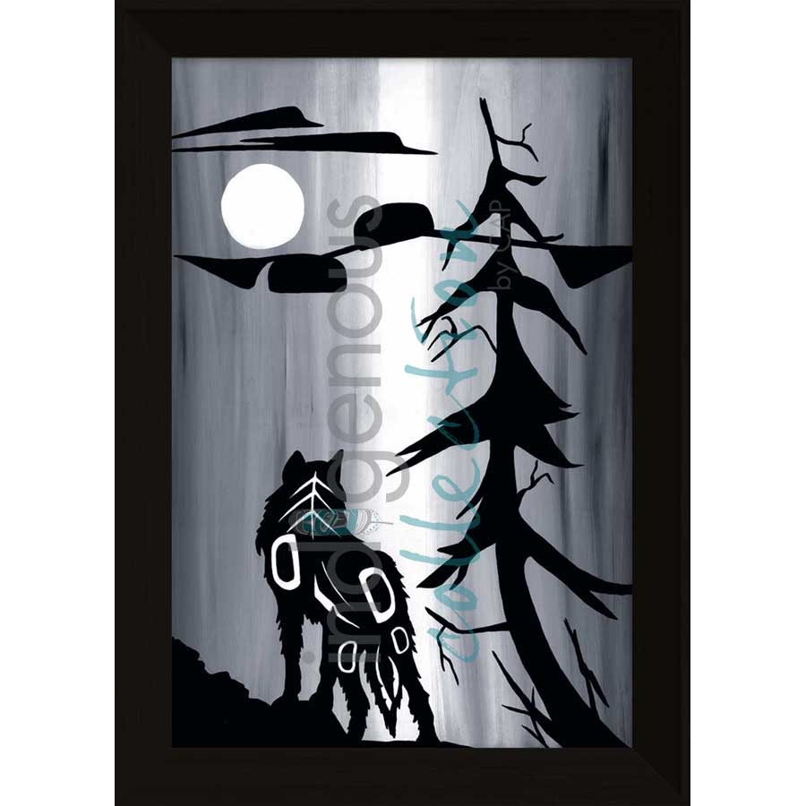 Wolf and Moon by artist Diane Levesque - Kwakwaka'wakw. Indigenous Collection