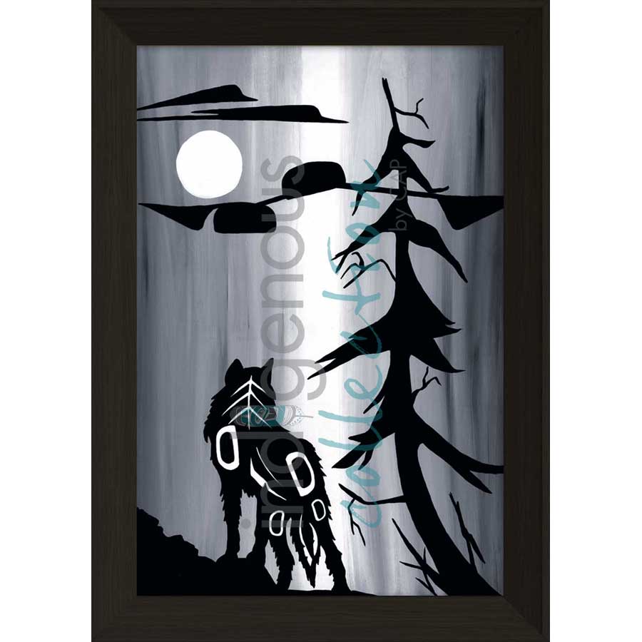 Wolf and Moon by artist Diane Levesque - Kwakwaka'wakw. Indigenous Collection